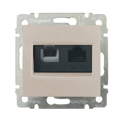 Розетка RJ-11+RJ-45 Legrand Valena Classic слоновая кость 774180
