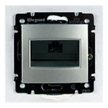 Розетка RJ-45 Legrand Valena Classic одиночная, с захватами, алюминий 770230
