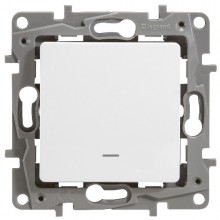 Переключатель одноклавишный Legrand Etika с подсветкой, белый 672215