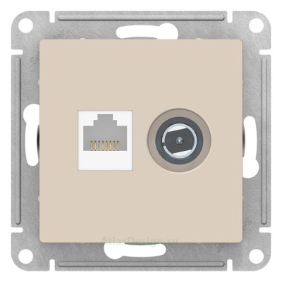 Розетка TV + компьютерная RJ45, категория 5Е Schneider Electric Atlasdesign