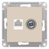 Розетка TV + компьютерная RJ45, категория 5Е Schneider Electric Atlasdesign