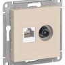 Розетка TV + компьютерная RJ45, категория 5Е Schneider Electric Atlasdesign