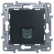 Розетка RJ-45 Legrand Etika одиночная, cat. 6, антрацит 672653