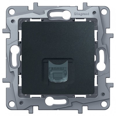 Розетка RJ-45 Legrand Etika одиночная, cat. 6, антрацит 672653