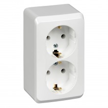 Розетка двойная Schneider Electric Этюд белая