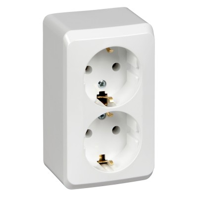 Розетка двойная Schneider Electric Этюд белая