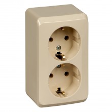 Розетка двойная Schneider Electric Этюд кремовая