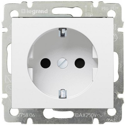 Розетка силовая Legrand Valena Classic 2K+3 на винтах, белая 774420