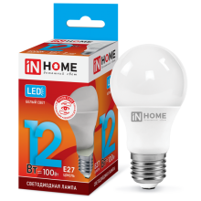 12Вт 4000К Е27 лампа светодиодная IN HOME LED-A60-VC 230В 1080Лм