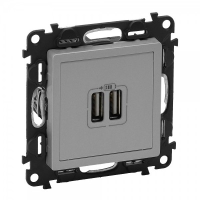 Зарядное устройство Legrand Valena Life алюминий 753612