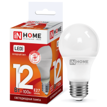 12Вт 6500К Е27 лампа светодиодная IN HOME LED-A60-VC 230В 1080Лм