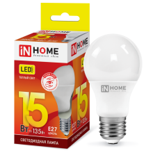 15Вт 3000К Е27 лампа светодиодная IN HOME LED-A60-VC 230В 1350Лм