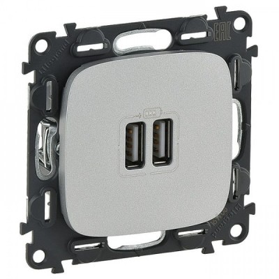Зарядное устройство Legrand Valena Allure алюминий 754997