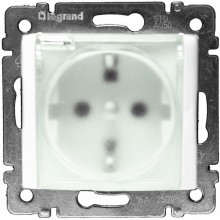 Розетка силовая Legrand Valena Classic 2K+3 IP44 с крышкой, с защитными шторками, белая 774220