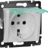 Розетка силовая Legrand Valena Classic 2K+3 IP44 с крышкой, с защитными шторками, белая 774220