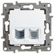 Розетка RJ-11+RJ-45 Legrand Etika белая 672252