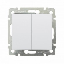 Выключатель двухклавишный Legrand Valena Classic белый 774405