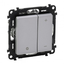 Светорегулятор Legrand Valena Life кнопочный 400 Вт, алюминий 752662