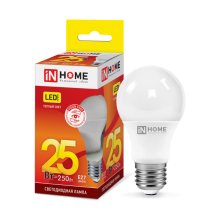  25Вт 3000К Е27 лампа светодиодная IN HOME LED-A65-VC 230В 2250Лм