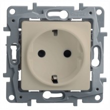 Розетка силовая Legrand Etika 2K+3 на винтах, слоновая кость 672321