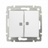 Выключатель двухклавишный Legrand Valena Classic с подсветкой, белый 774428