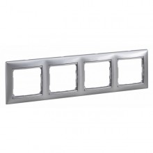Рамка Legrand Valena Classic на 4 поста, алюминий