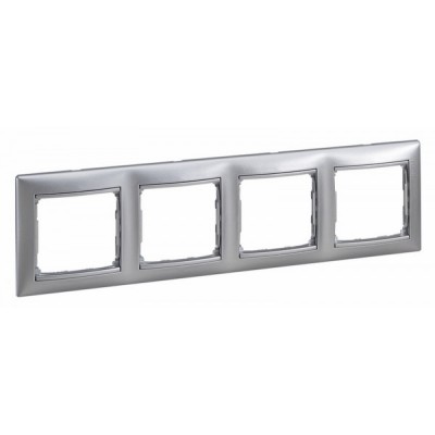 Рамка Legrand Valena Classic на 4 поста, алюминий
