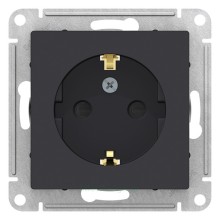 Розетка Schneider Electric Atlasdesign,со шшторками, с заземлением,
