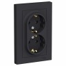Розетка двухместная с рамкой Schneider Electric Atlasdesign, с заземлением,