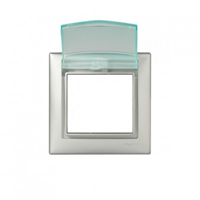 Рамка Legrand Valena Classic IP44 на 1 пост, с крышкой, алюминий 770150