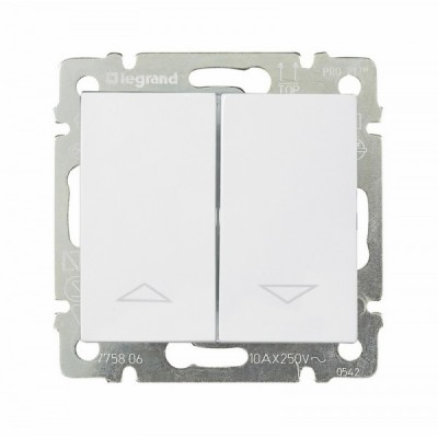 Выключатель под жалюзи Legrand Valena Classic с механической блокировкой, белый 774404