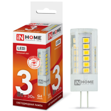 3Вт 6500К G4 лампа светодиодная IN HOME LED-JC-VC 12В 260Лм