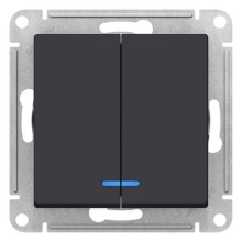 Выключатель 2-клавишный с подсветкой Schneider Electric Atlasdesign
