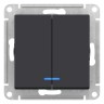 Выключатель 2-клавишный с подсветкой Schneider Electric Atlasdesign