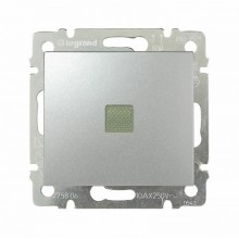 Выключатель одноклавишный Legrand Valena Classic с подсветкой, алюминий 770110