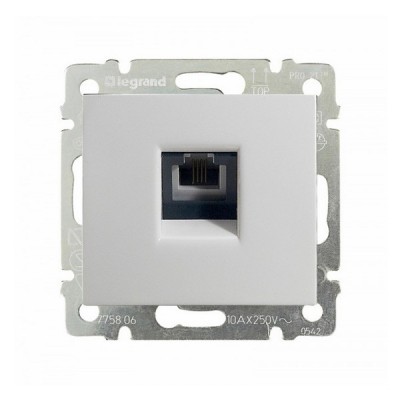 Розетка телефонная Legrand Valena Classic RJ-11, 4 контакта, 1 выход, белая 774438