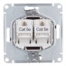 Розетка двойная компьютерная RJ-45+RJ-45 5E