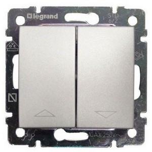 Выключатель под жалюзи Legrand Valena Classic с механической блокировкой, алюминий 770104