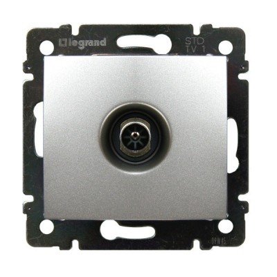Розетка TV Legrand Valena Classic проходная 14 дБ, алюминий 770131