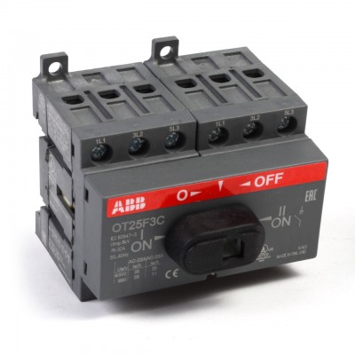 OT25F3C до 25А Реверсивный рубильник трехполюсный ABB(с резервн.ручкой)