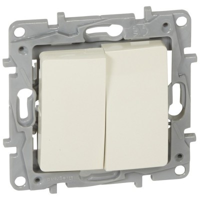 Переключатель двухклавишный Legrand Etika слоновая кость 672312