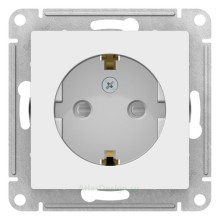 Розетка Schneider Electric Atlasdesign,со шшторками, с заземлением, 