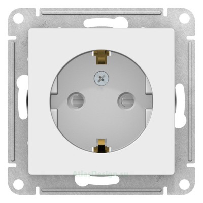 Розетка Schneider Electric Atlasdesign,со шшторками, с заземлением, 