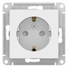 Розетка Schneider Electric Atlasdesign,со шшторками, с заземлением, 