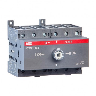 OT63F3C до 63А Реверсивный рубильник трехполюсный ABB(с резервн.ручкой)