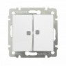 Переключатель двухклавишный Legrand Valena Classic с подсветкой, белый 774212