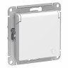 Розетка Schneider Electric Atlasdesign, с заземлением,с крышкой, со шторками,