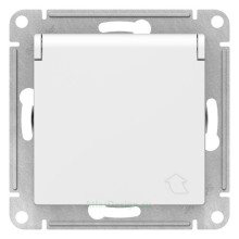 Розетка Schneider Electric Atlasdesign, с заземлением,с крышкой, со шторками,