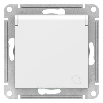 Розетка Schneider Electric Atlasdesign, с заземлением,с крышкой, со шторками,