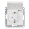 Розетка Schneider Electric Atlasdesign, с заземлением,с крышкой, со шторками,